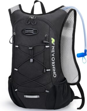 Lightweight Hydration Backpack, Running Backpack with 2L Water Bladder, Hydro Water Daypack for Cycling Hiking Rave for Men Women