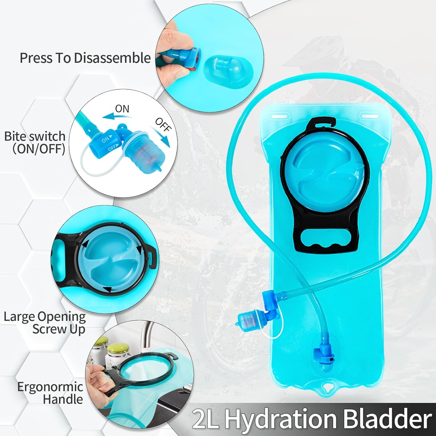 Hydration Backpack with Leak Proof Water Bladder, Lightweight Hydro Water Daypack for Rave, Cycling, Running, Hiking, Climbing - Image 3