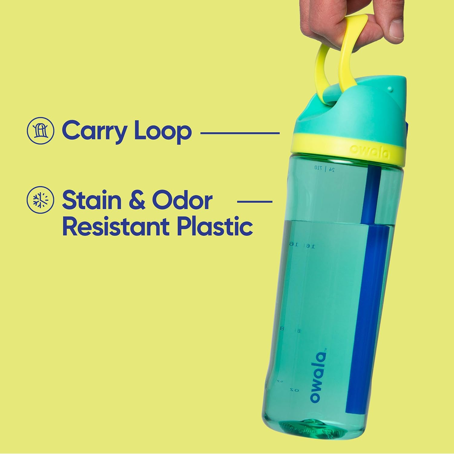 Owala FreeSip Clear Tritan Plastic Water Bottle with Straw, BPA-Free Sports Water Bottle, Great for Travel, 25 Oz, Shy Marshmallow - Image 4