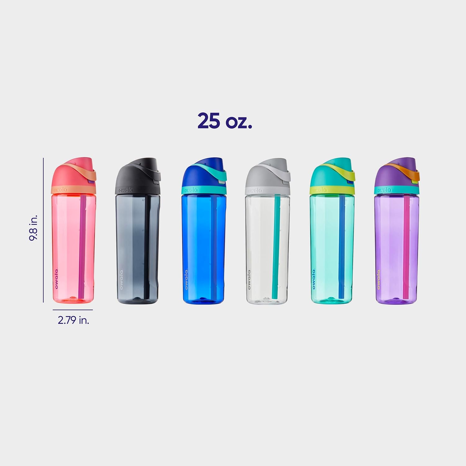 Owala FreeSip Clear Tritan Plastic Water Bottle with Straw, BPA-Free Sports Water Bottle, Great for Travel, 25 Oz, Shy Marshmallow - Image 5